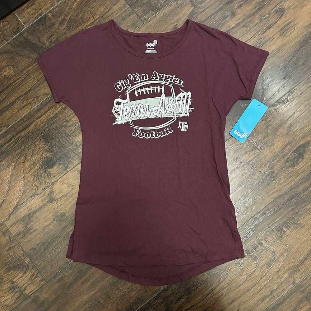 Gen2 Texas A&M Gig ‘em Aggies Tshirt Youth Large 14 NWT Maroon